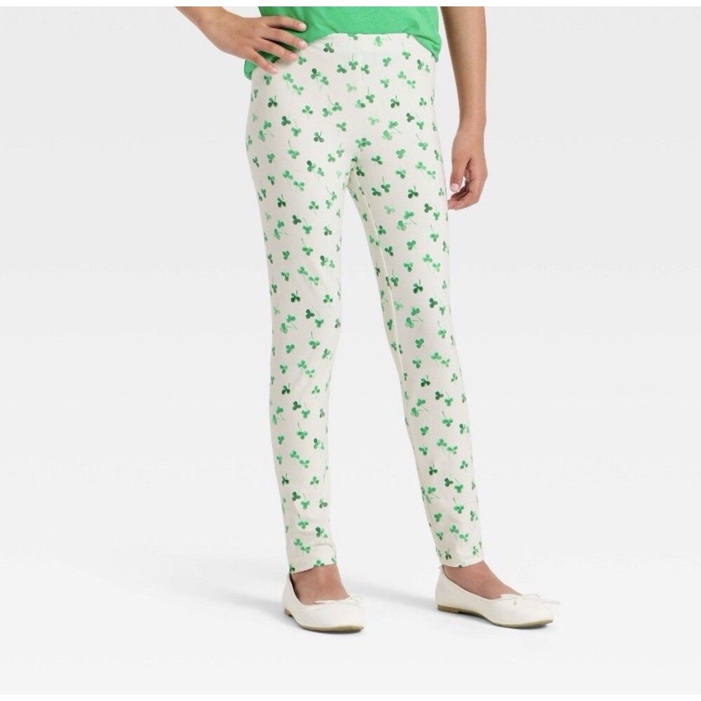 Irish Shamrock Leggings Size Small 6/7 NWT